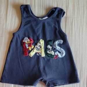 Vtg Y2K Mickey & Co. Mickey Pals Baby Romper Size 6-9 Month Blue